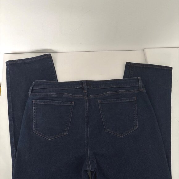 Polished Casual NYDJ Jeans Size 14 Lift Tuck Shaping Dark Wash Slim Straight Leg - Picture 4 of 12